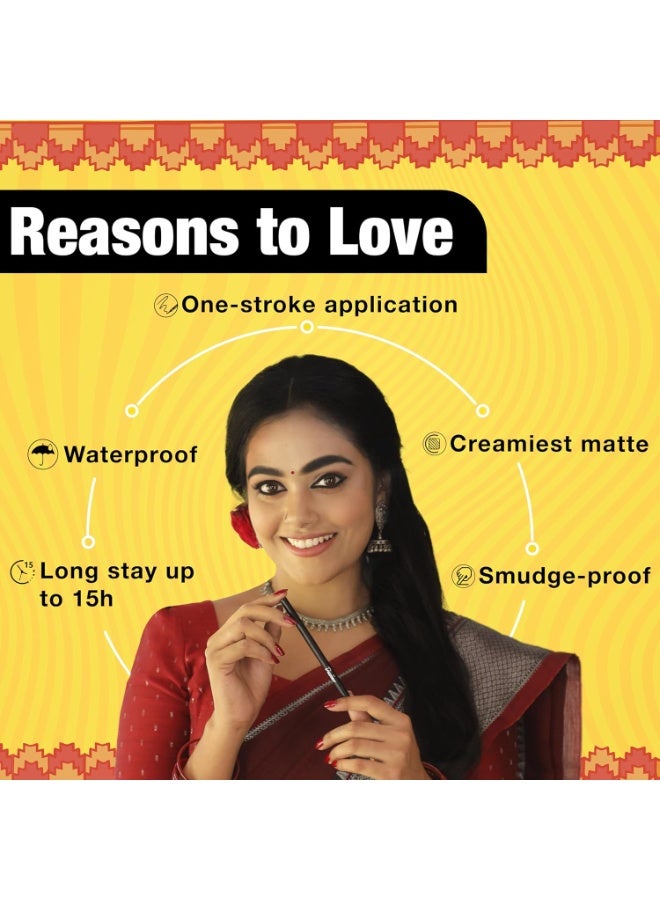 Dazller Kreamy Kajal - set of 2, Blackest Black, 15 Hour Stay, Water-Resistant, Smudge-Proof, Creamy Matte Finish, 0.7g - Image 4